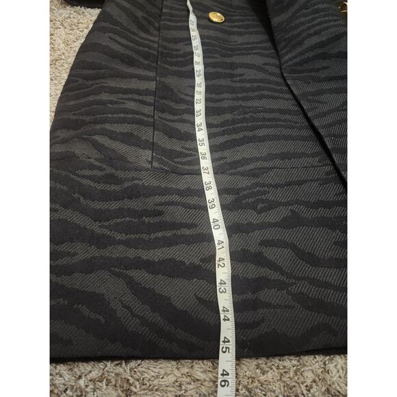 KENZO PARIS X HM Womens Elegant Wool Coat Tiger Pattern In Black Color US 6 EU36 - Picture 12 of 15